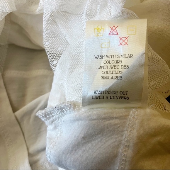 Temperance White Lace Tiered Ruffle Tank Top Bra Strap Adjustable Women’s Small - Picture 10 of 10